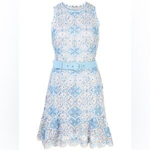Jonathan Simkhai “Charlotte” Blue Lace Belted Dress - Sz 0